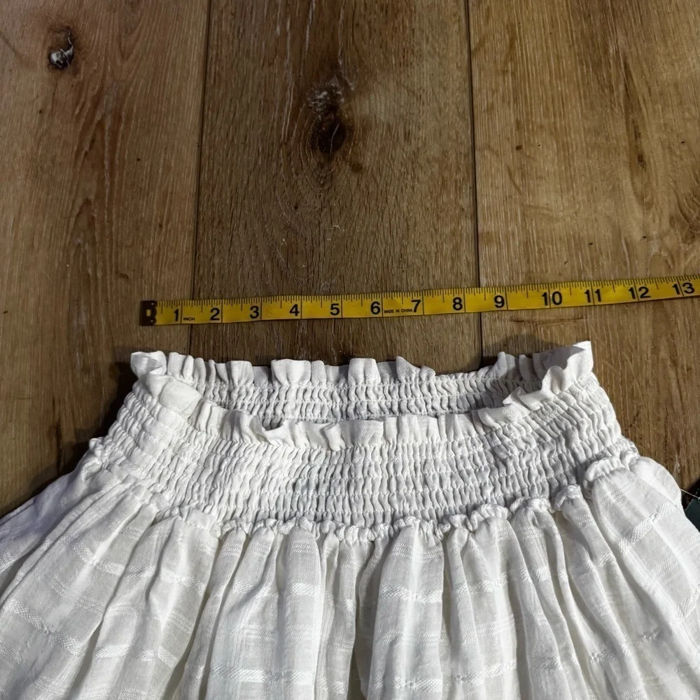 NWT Wild Fable white tiered flare lined mini skirt elastic waist patterned, M.